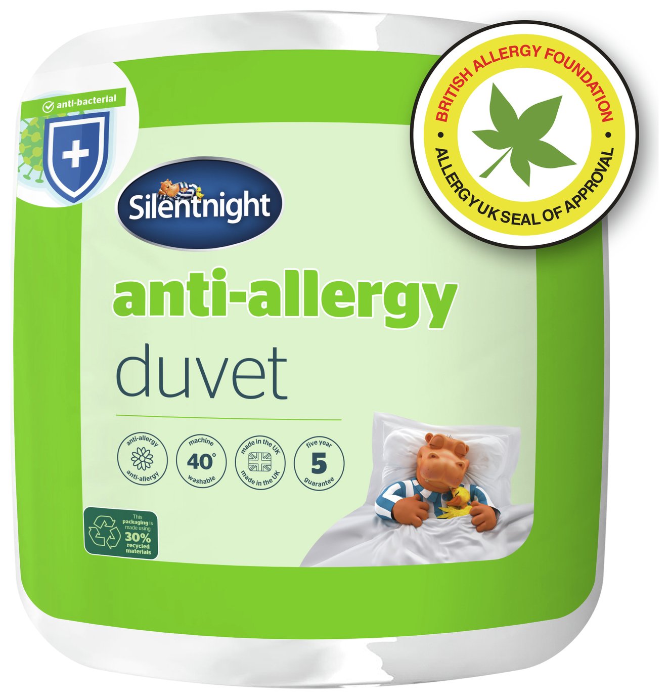 silent night anti allergy duvet single