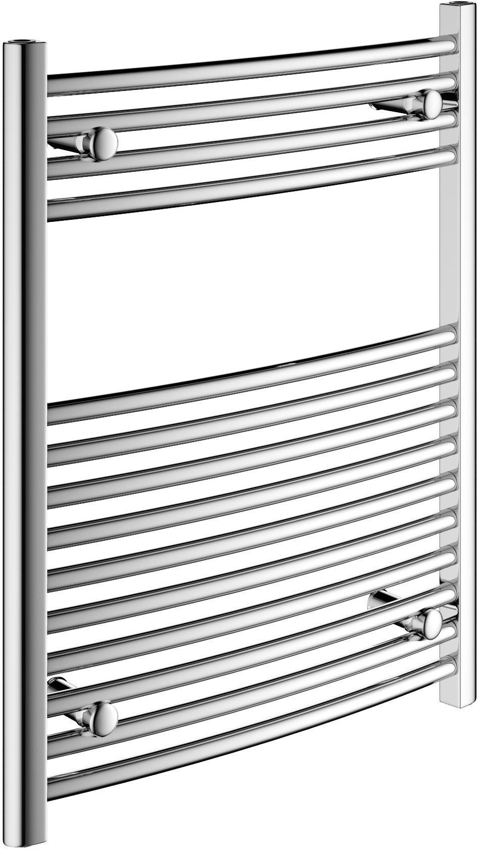 Curved Towel Radiator 75 x 60cm - Chrome