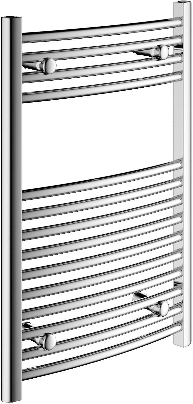 Curved Towel Radiator 75 x 50cm - Chrome