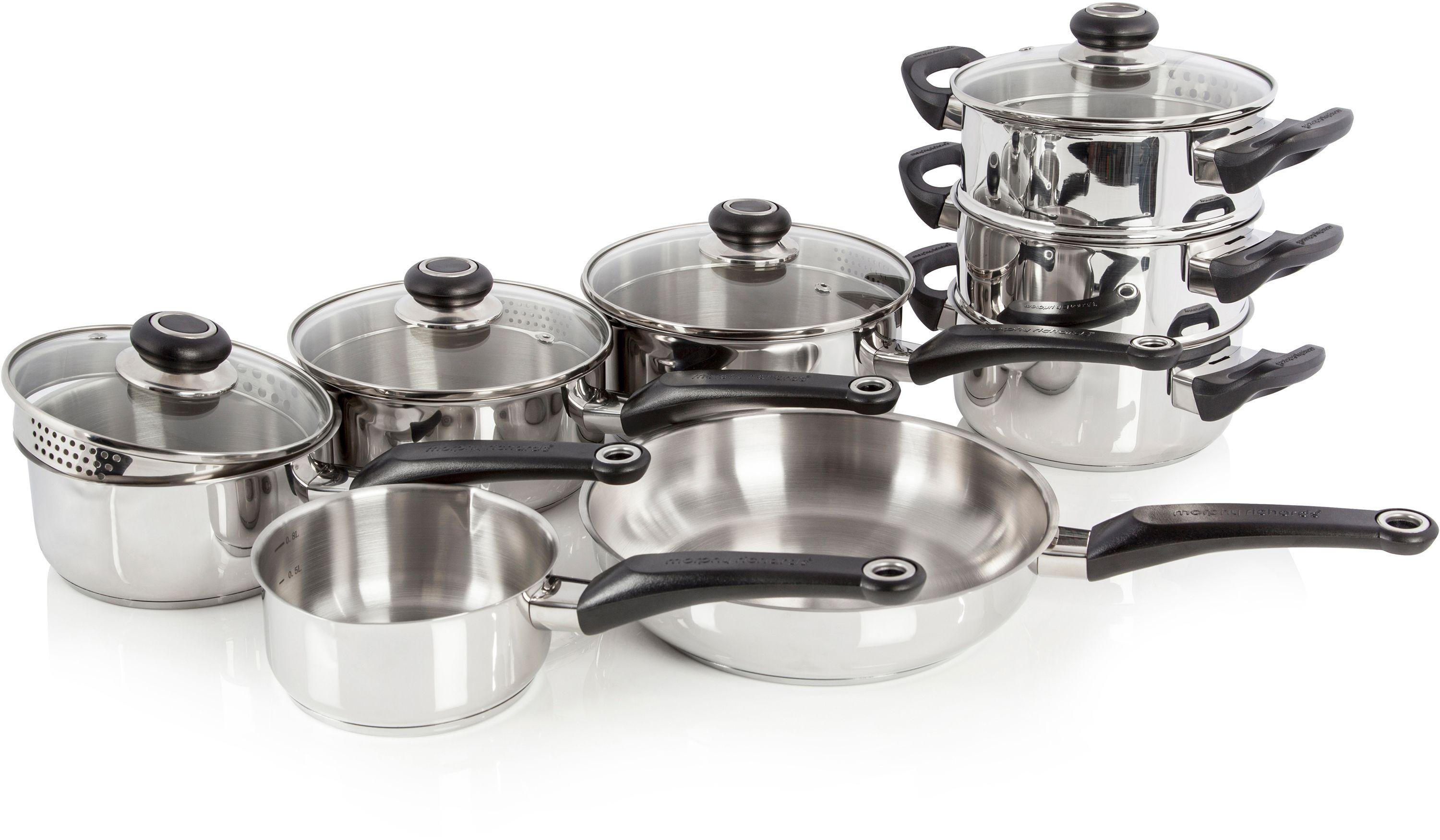 Morphy Richards Equip 8 Piece Stainless Steel Pan Set