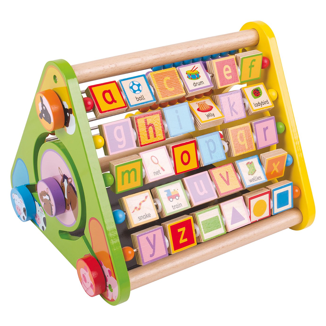 Bigjigs Toys Wooden Early Learning Triangular Activity Centre Child Toddler