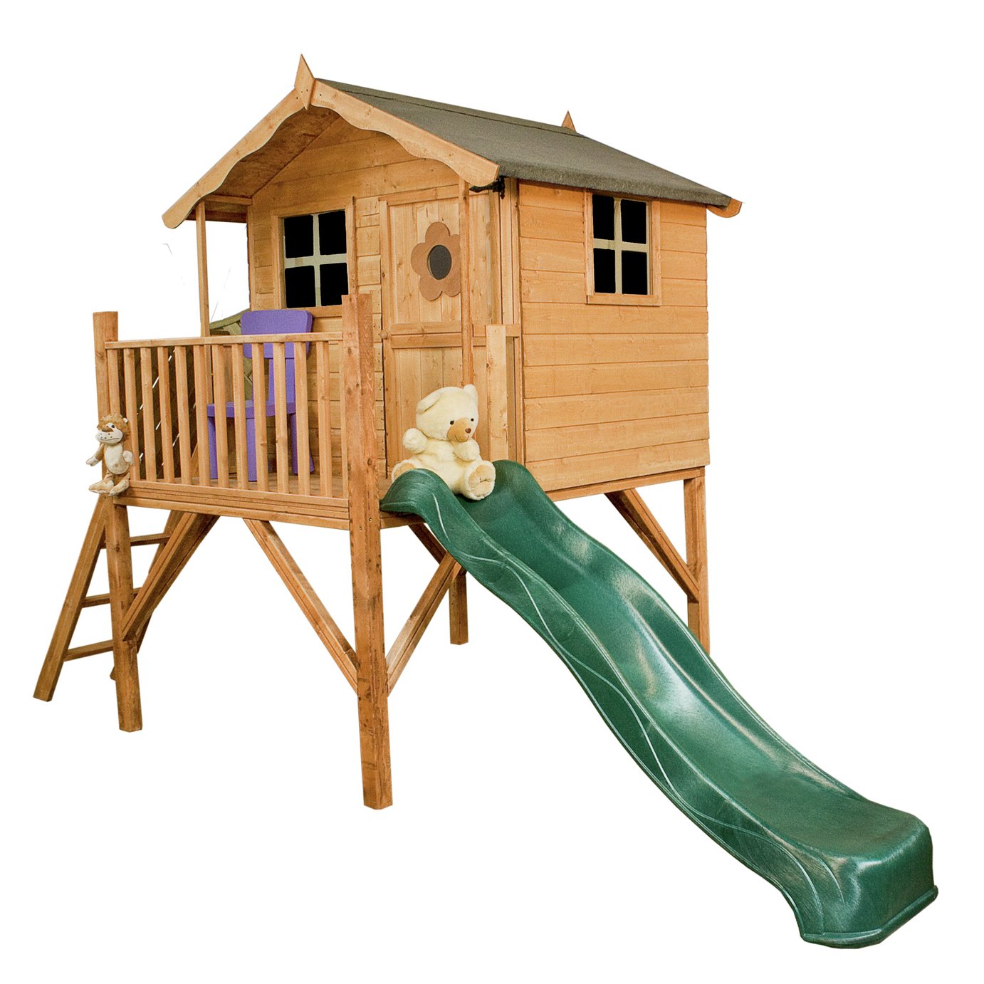 Mercia Tulip Playhouse with Tower and Slide.