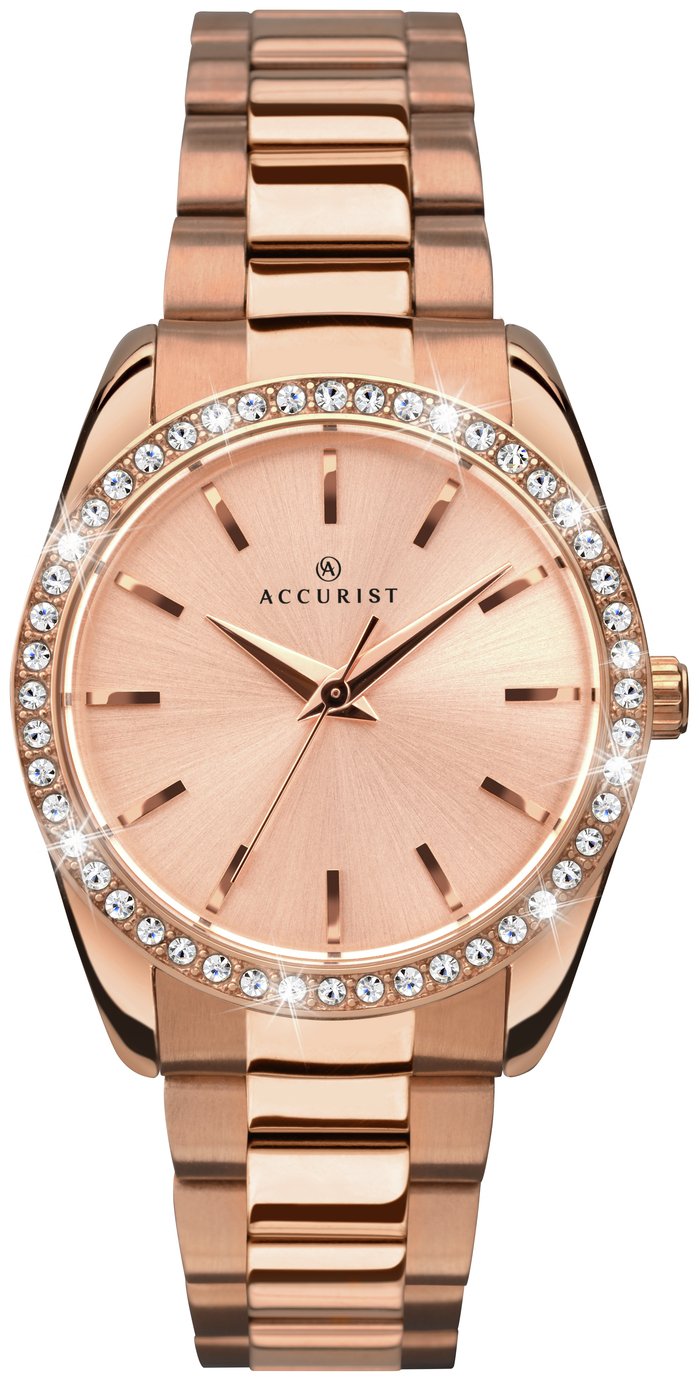 EAN 5033988031167 product image for Accurist Ladies' Stone-Set Rose Gold Plated Bracelet Watch | upcitemdb.com
