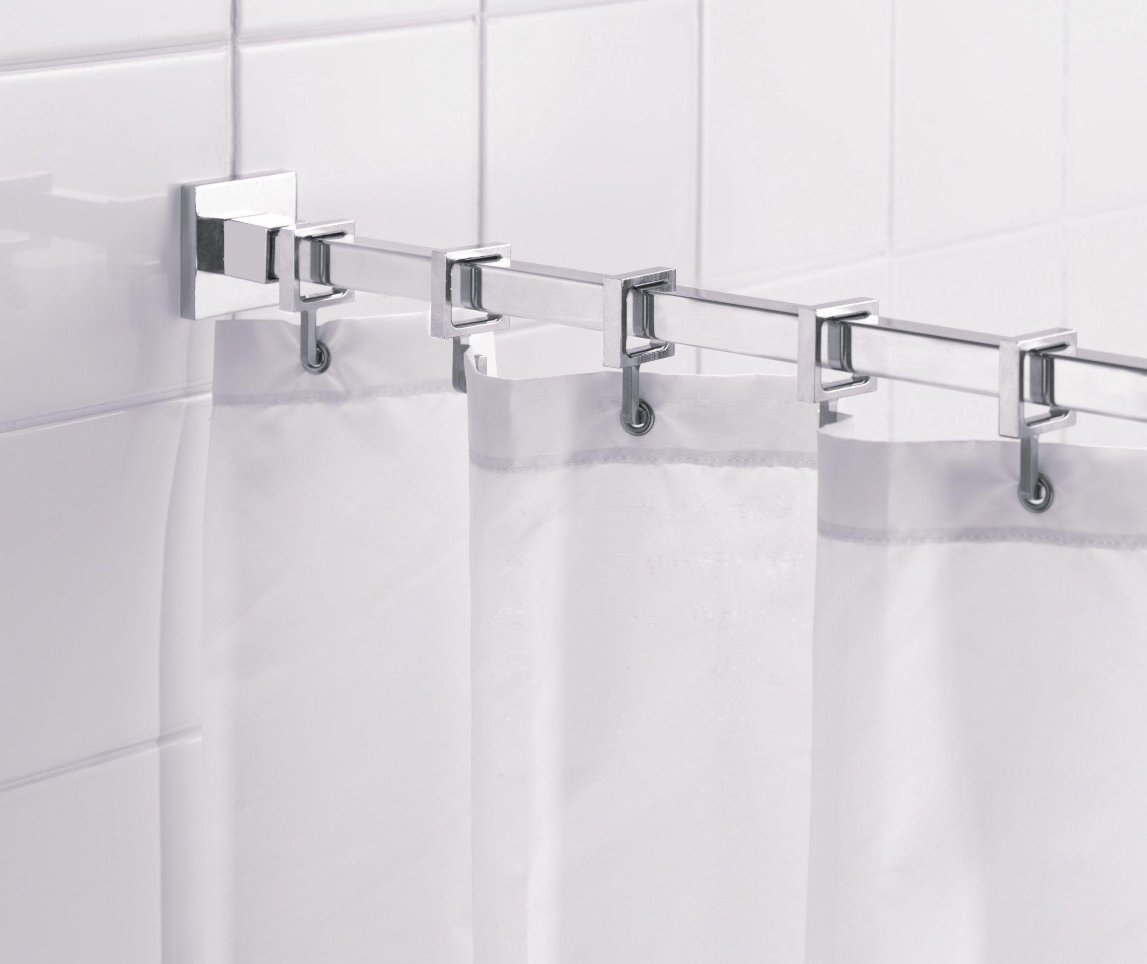 EAN 5012044065452 product image for Croydex Square Shower Curtain Rod and Rings - Chrome | upcitemdb.com