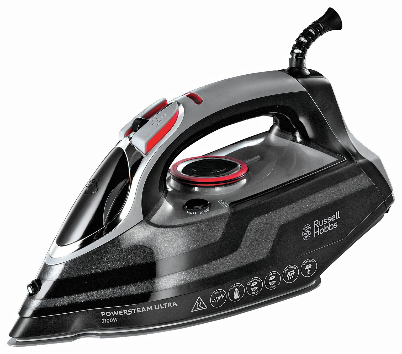Russell Hobbs Powersteam Ultra Vertical Steam Iron 3100w Ceramic - Black 61:7