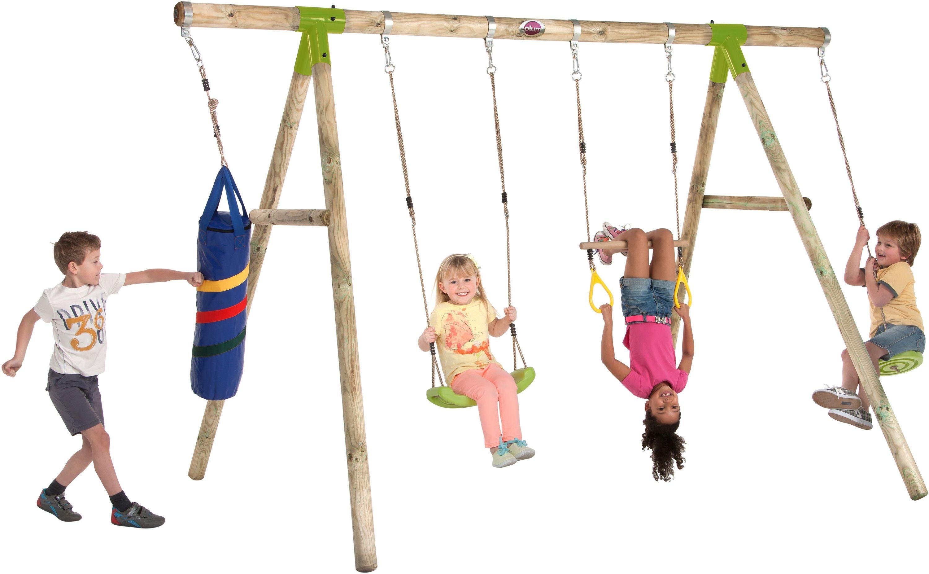 Plum Capuchin Wooden Pole Swing Set