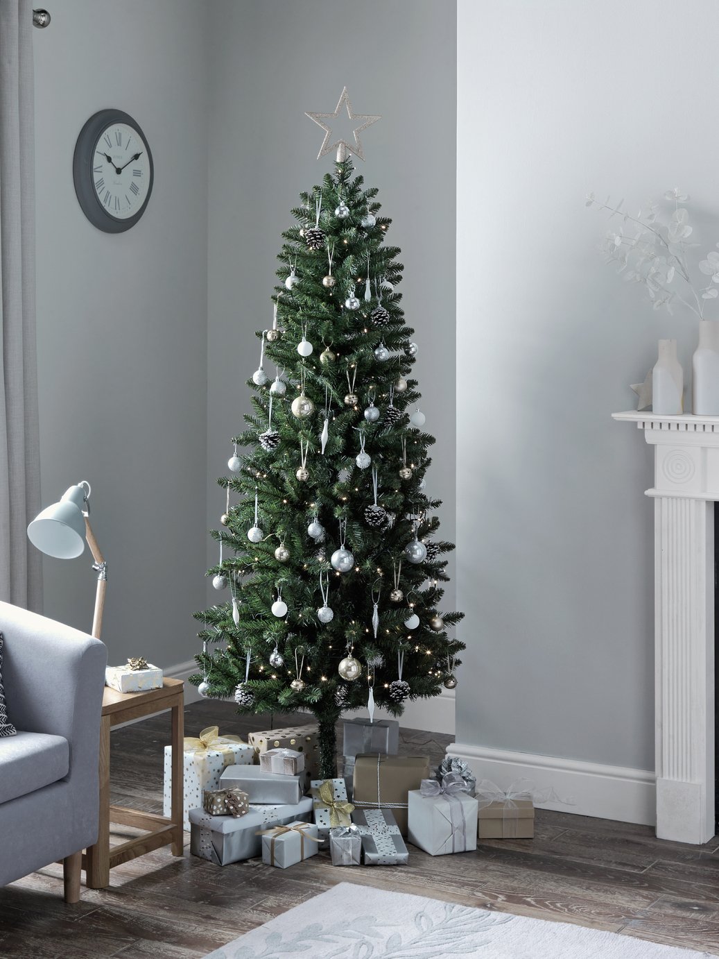 HOME - 6ft Slim Christmas Tree - Evergreen