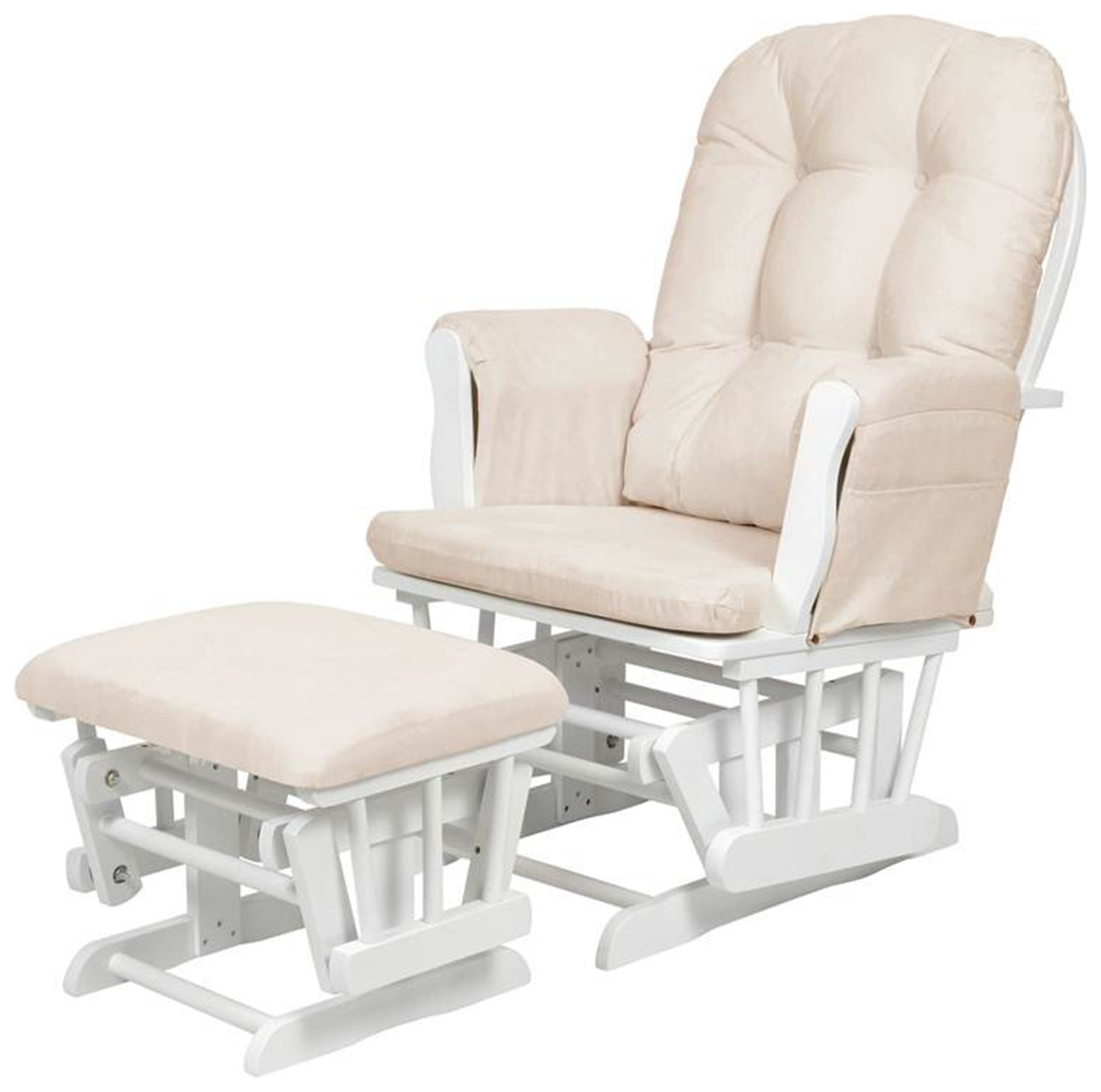 Kub Haywood Glider and Footstool - Beige and white