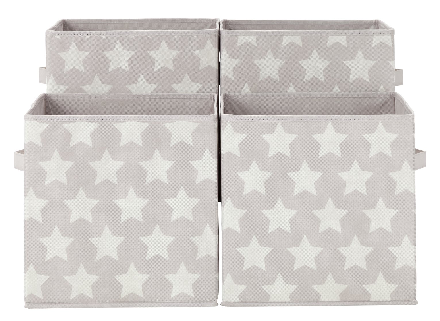 Argos Home Stars Canvas Boxes - Grey
