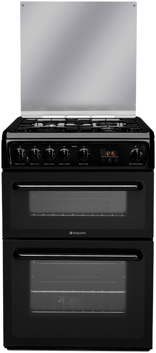 Hotpoint HAGL60K 60cm Double Oven Gas Cooker - Black