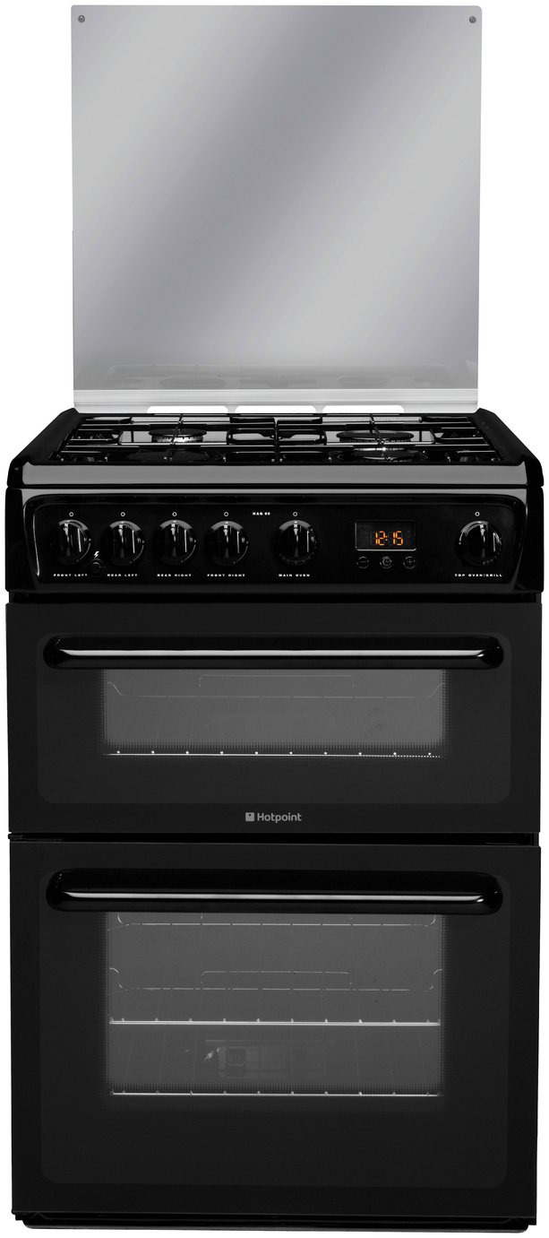 Hotpoint HAGL60K 60cm Double Oven Gas Cooker Black 3806586