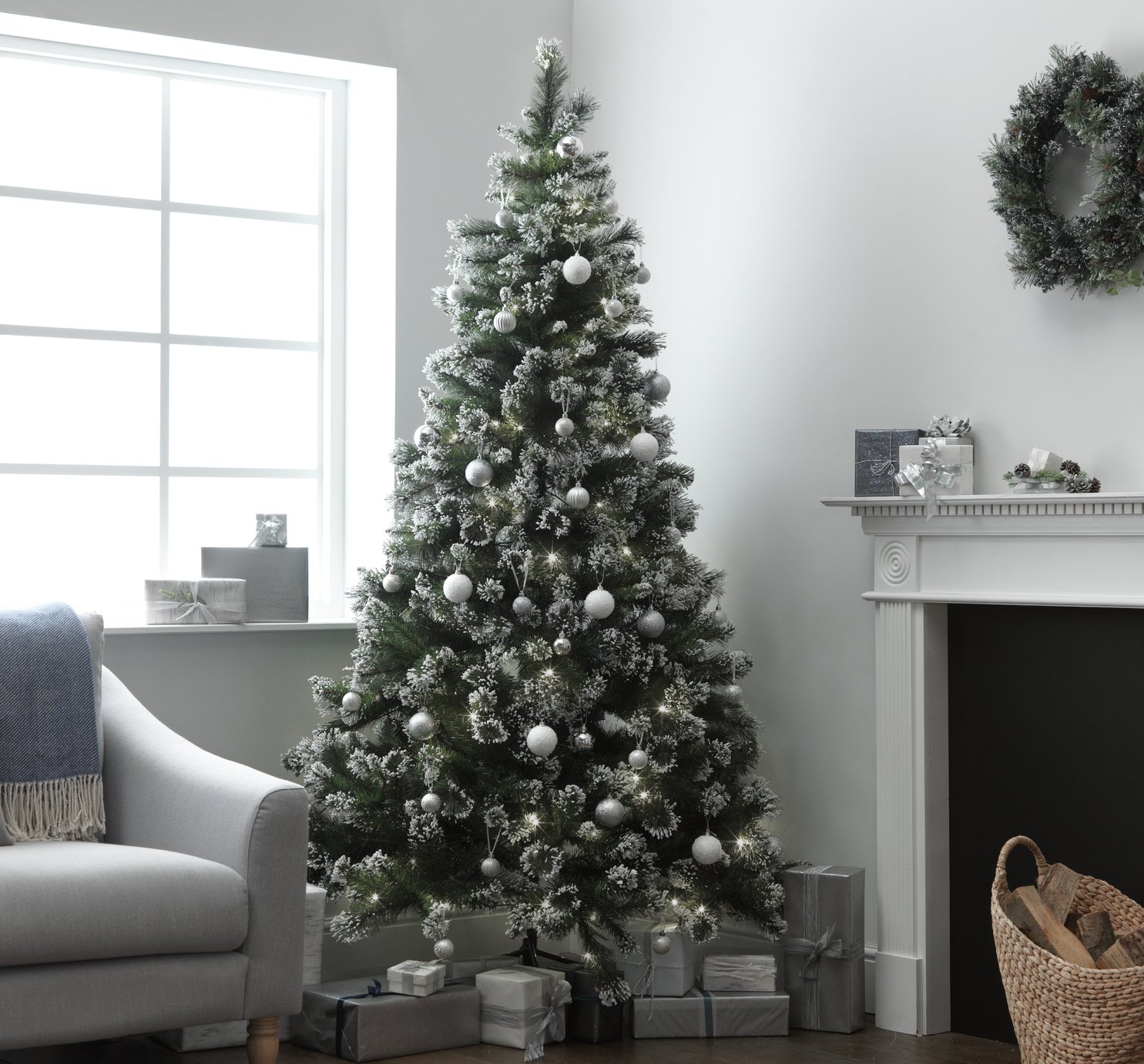 Heart of House - 7ft Pre-lit Snow Tipped Christmas Tree