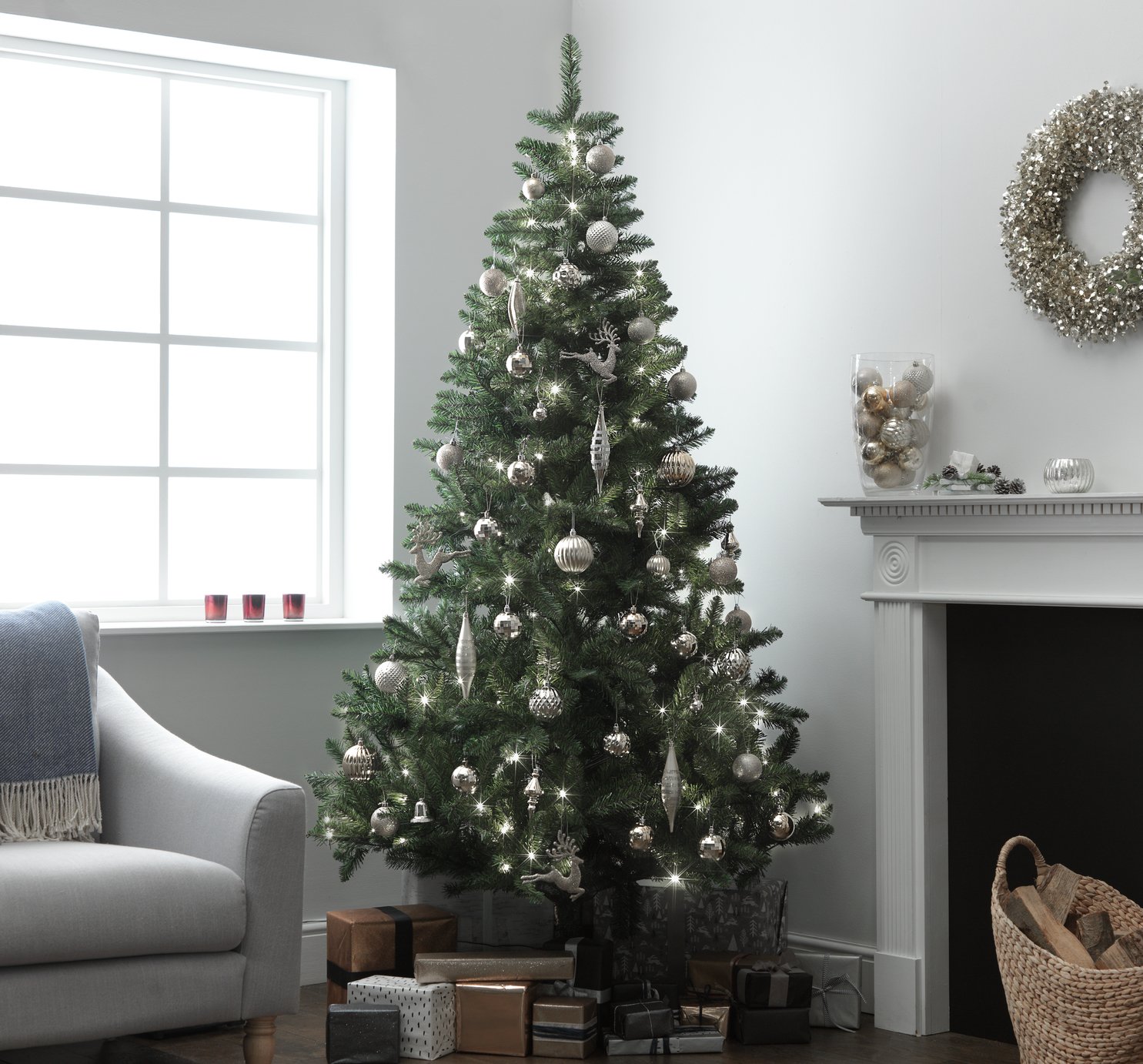 Collection - 7ft Pre-lit Christmas Tree - Green