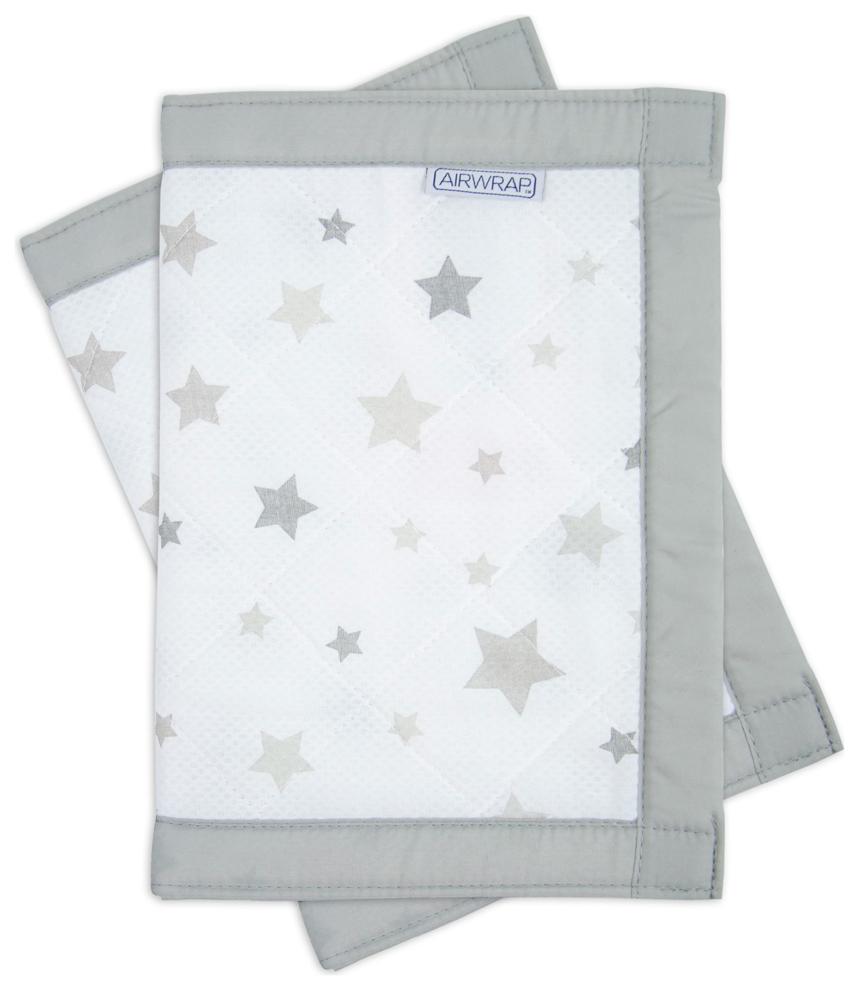 Airwrap - Printed 2 Sided - Cot Bumper - Silver Stars