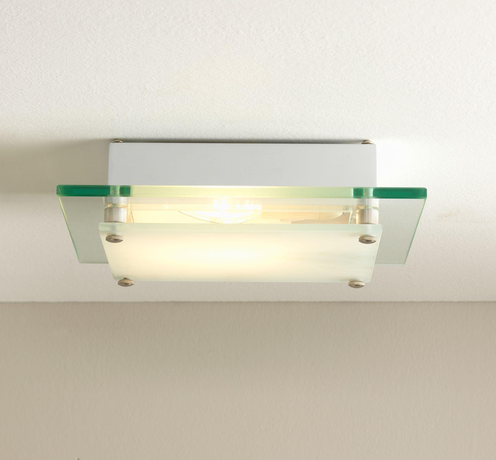 Argos Home - Square Glass Flush Ceiling Fitting - White