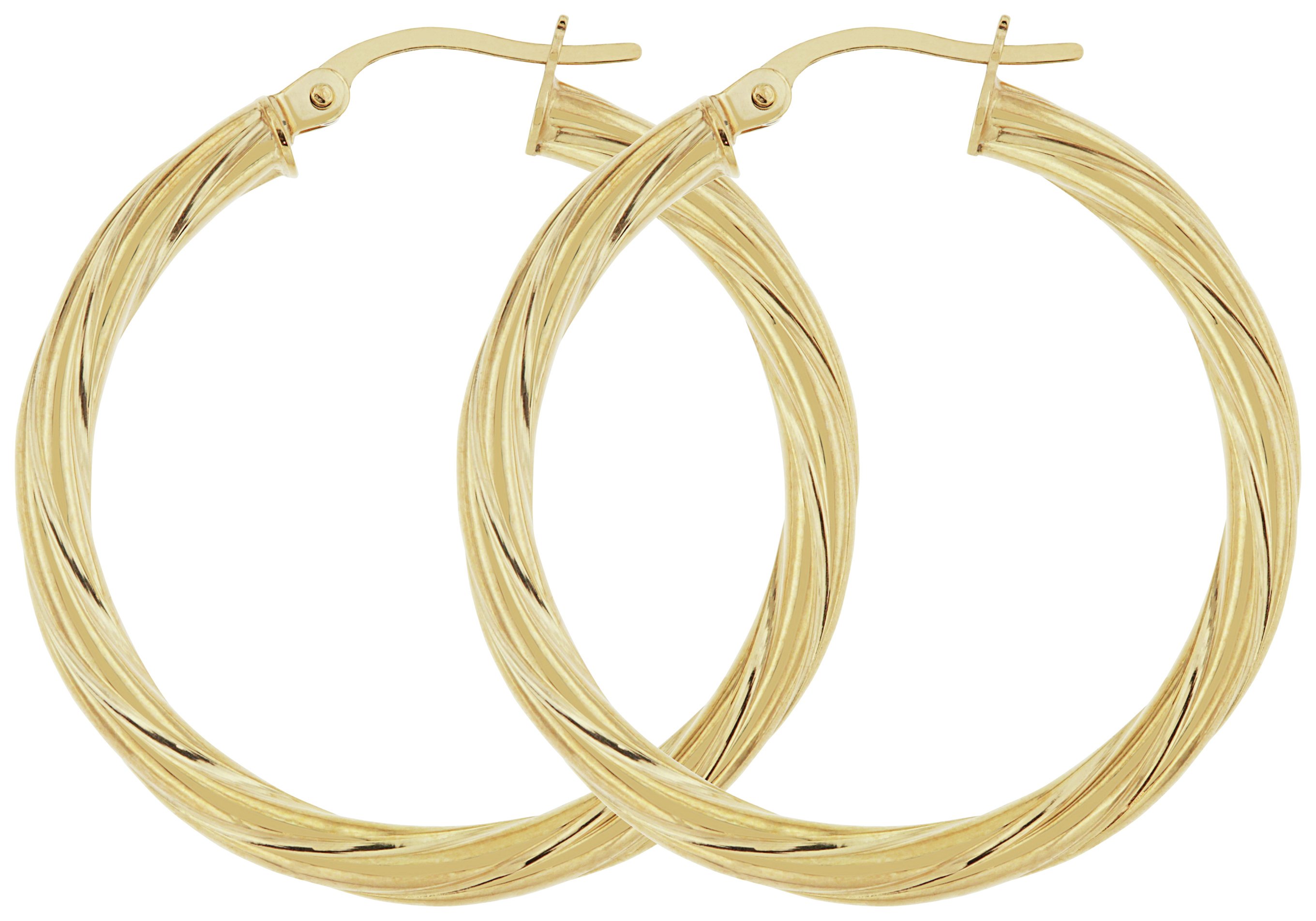 Bracci 9ct Gold 30mm Twist Hoop Earrings