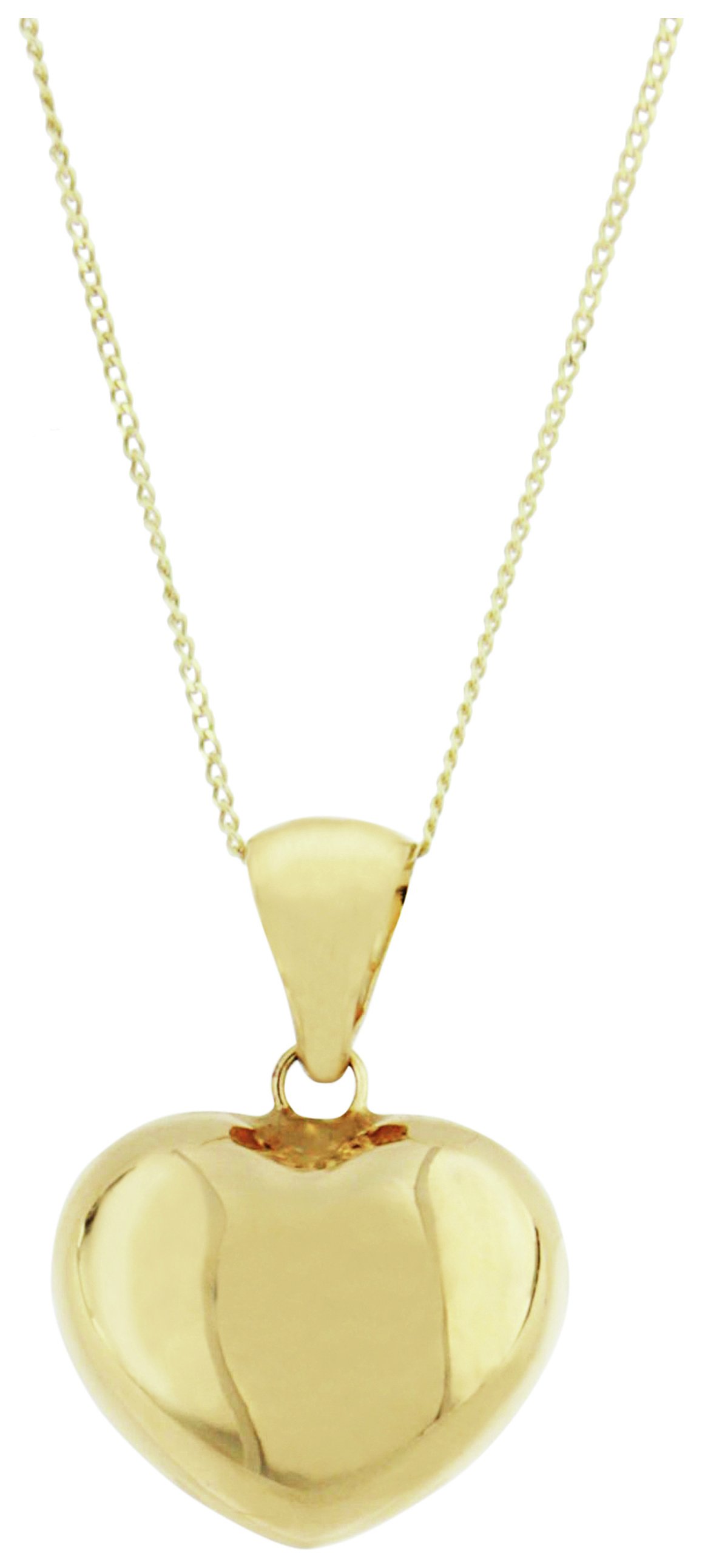 EAN 5055860300086 product image for Bracci 9ct Gold Solid Look Puffed Heart Pendant Necklace | upcitemdb.com