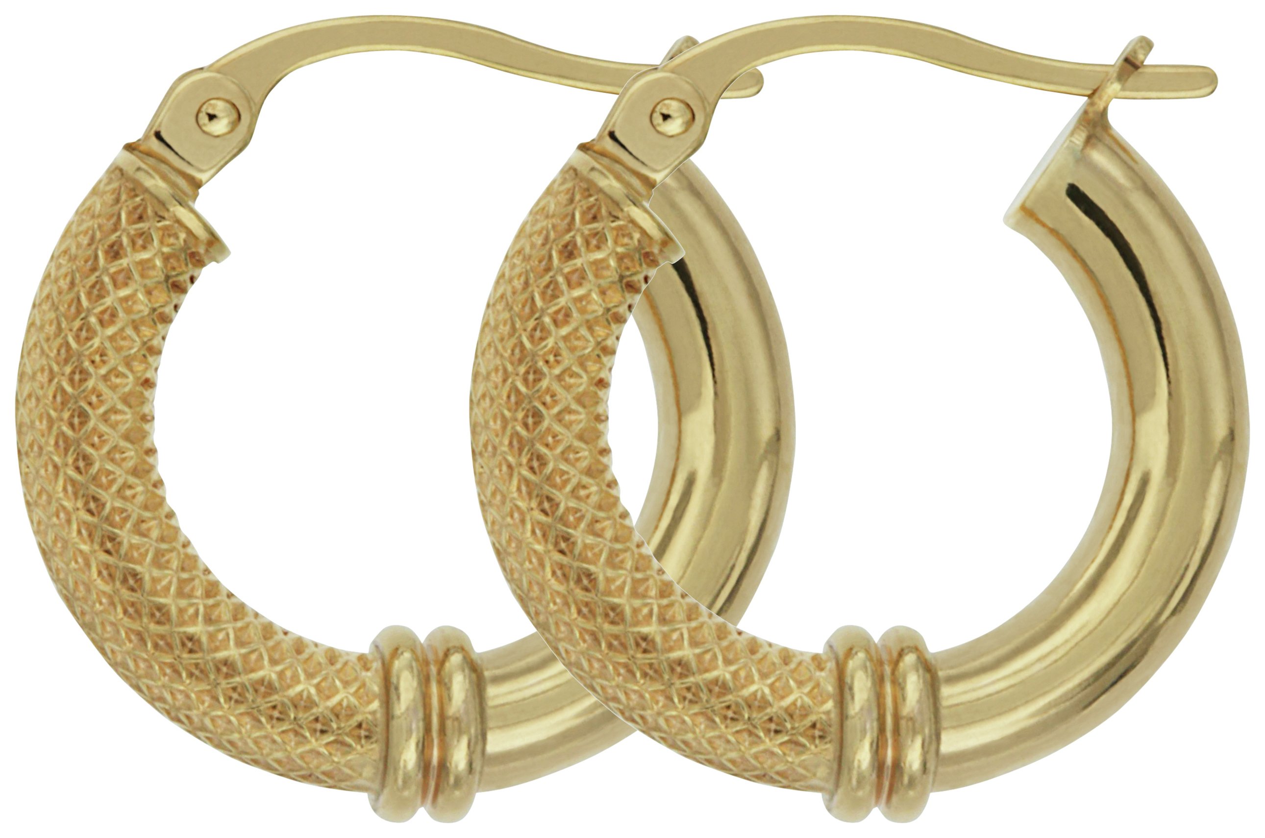 EAN 5055860300017 product image for Bracci 9ct Gold Textured Hoop Earrings | upcitemdb.com