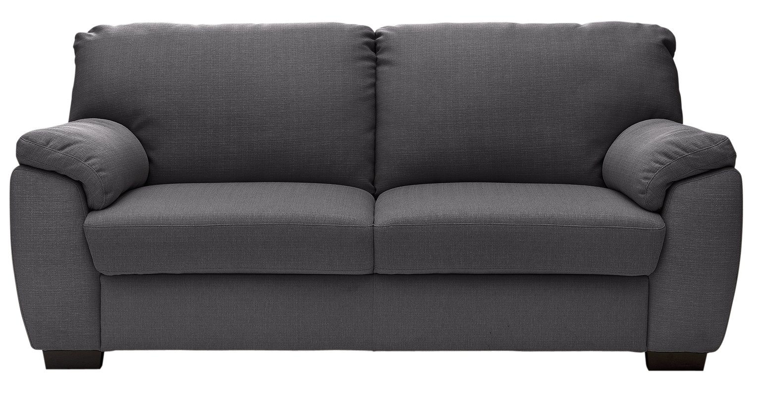 Argos Home Milano 3 Seater Fabric Sofa Charcoal 4878537