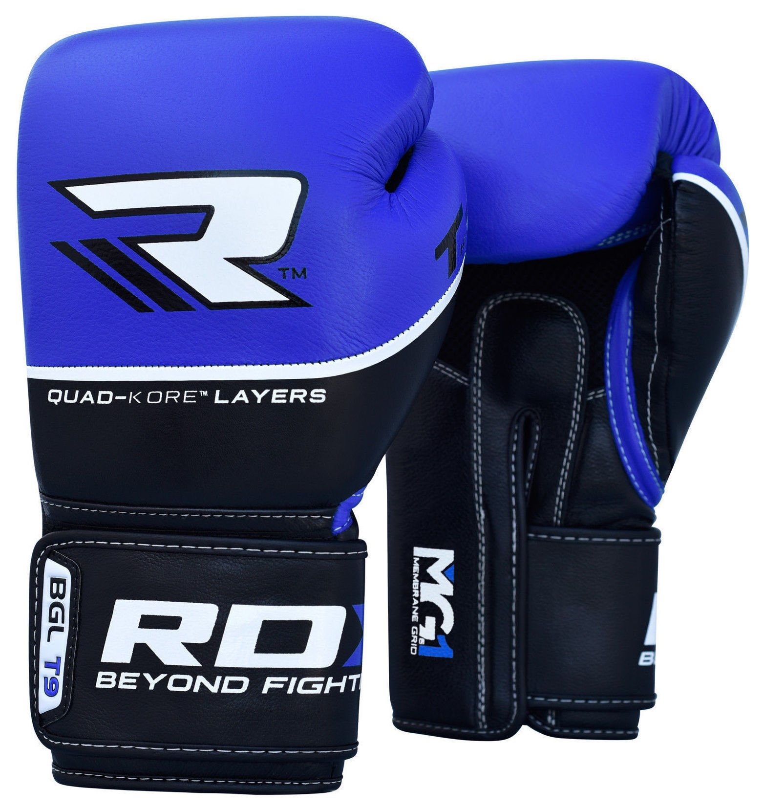 RDX Quad Kore 14oz Boxing Gloves - Blue.