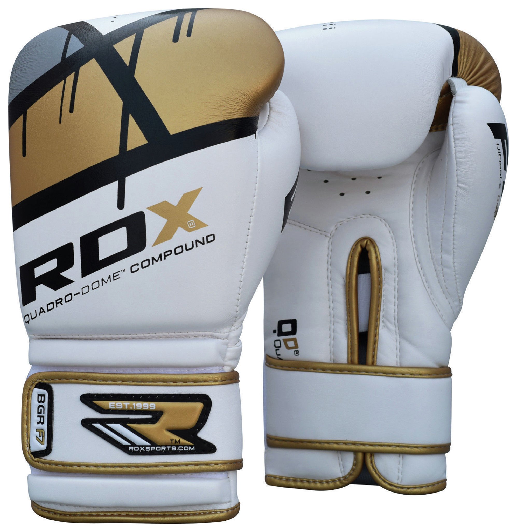 RDX Synthetic 14oz Leather Boxing Gloves - Gold