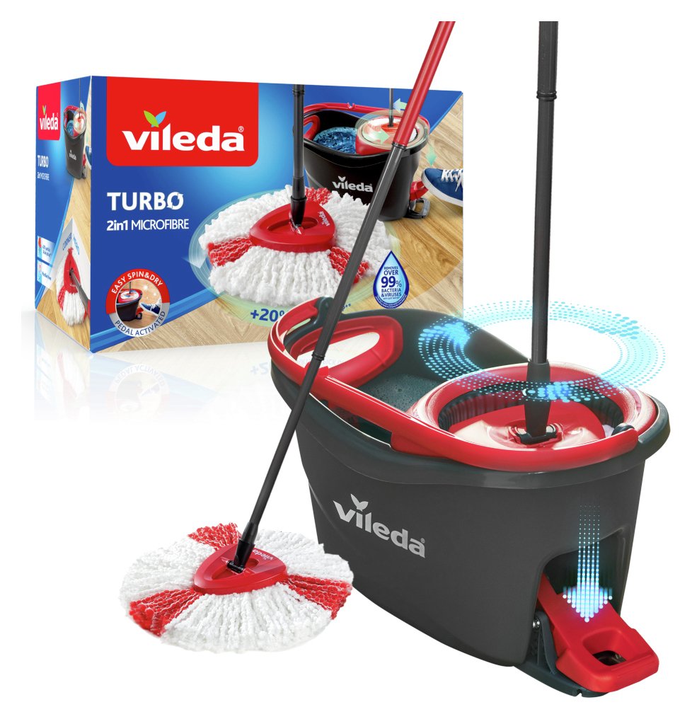 Vileda - Spin&clean System Broom Mop With Rolls Wringer