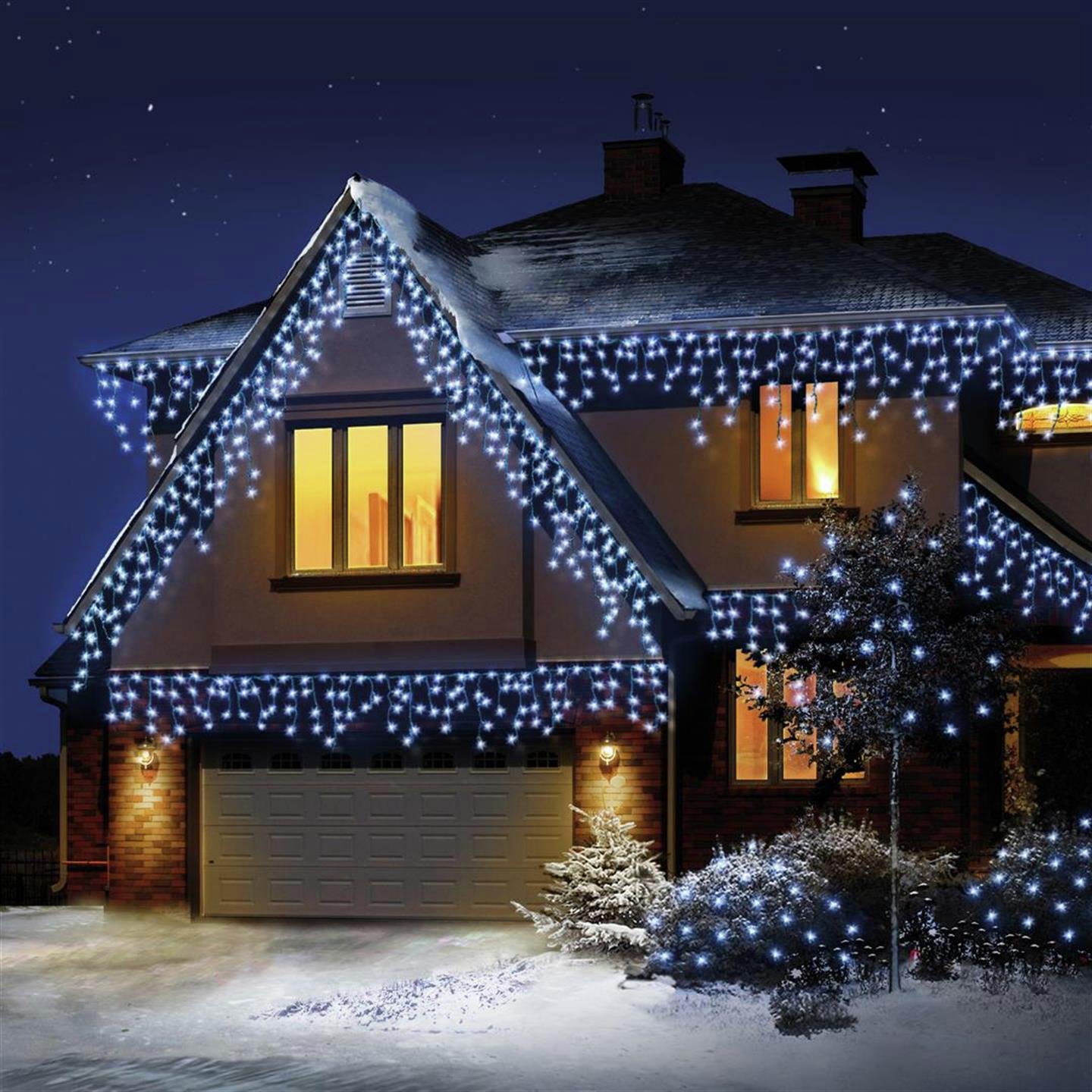 Argos - 480 LED Snowing Icicle Christmas Lights - White