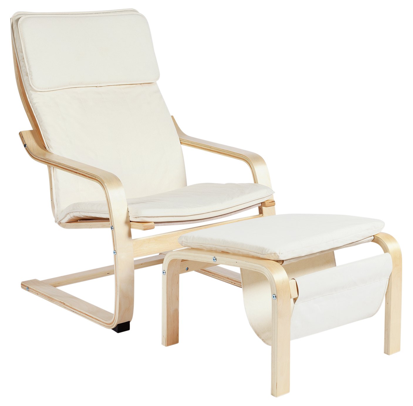 Argos Home Bentwood High Back Chair & Footstool - Natural (5717336