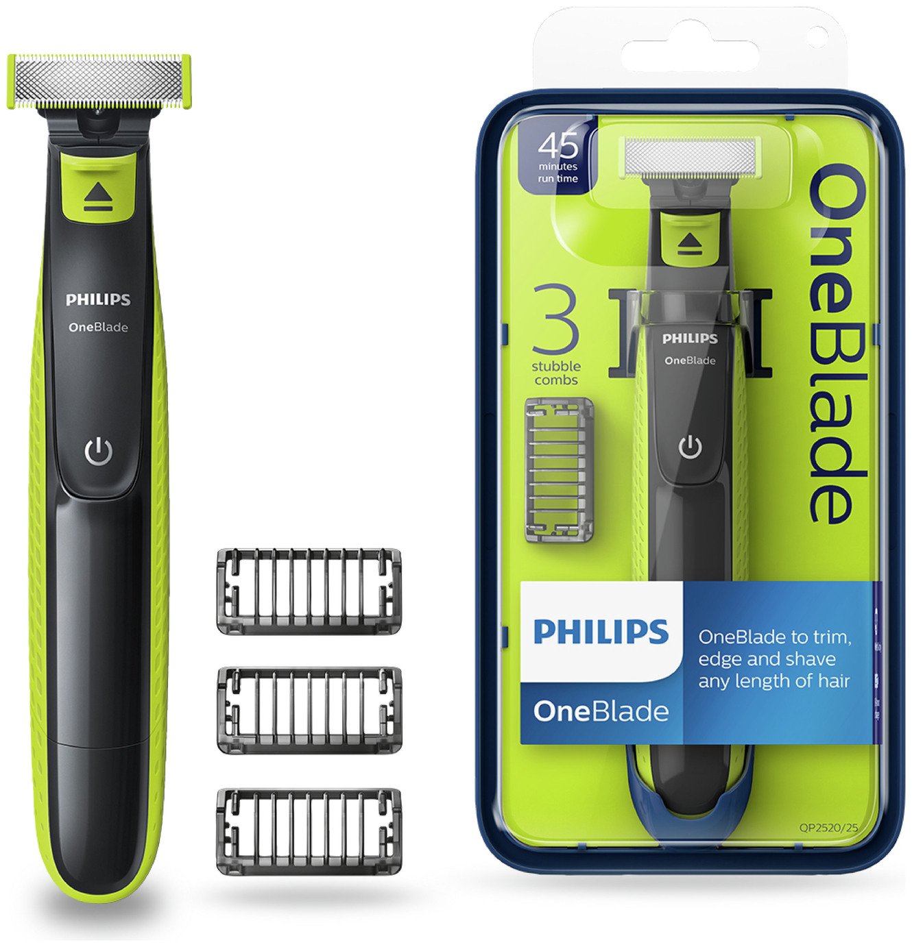 EAN 8710103740339 product image for Philips QP2520 Wet and Dry Oneblade Trim, Edge and Shave | upcitemdb.com