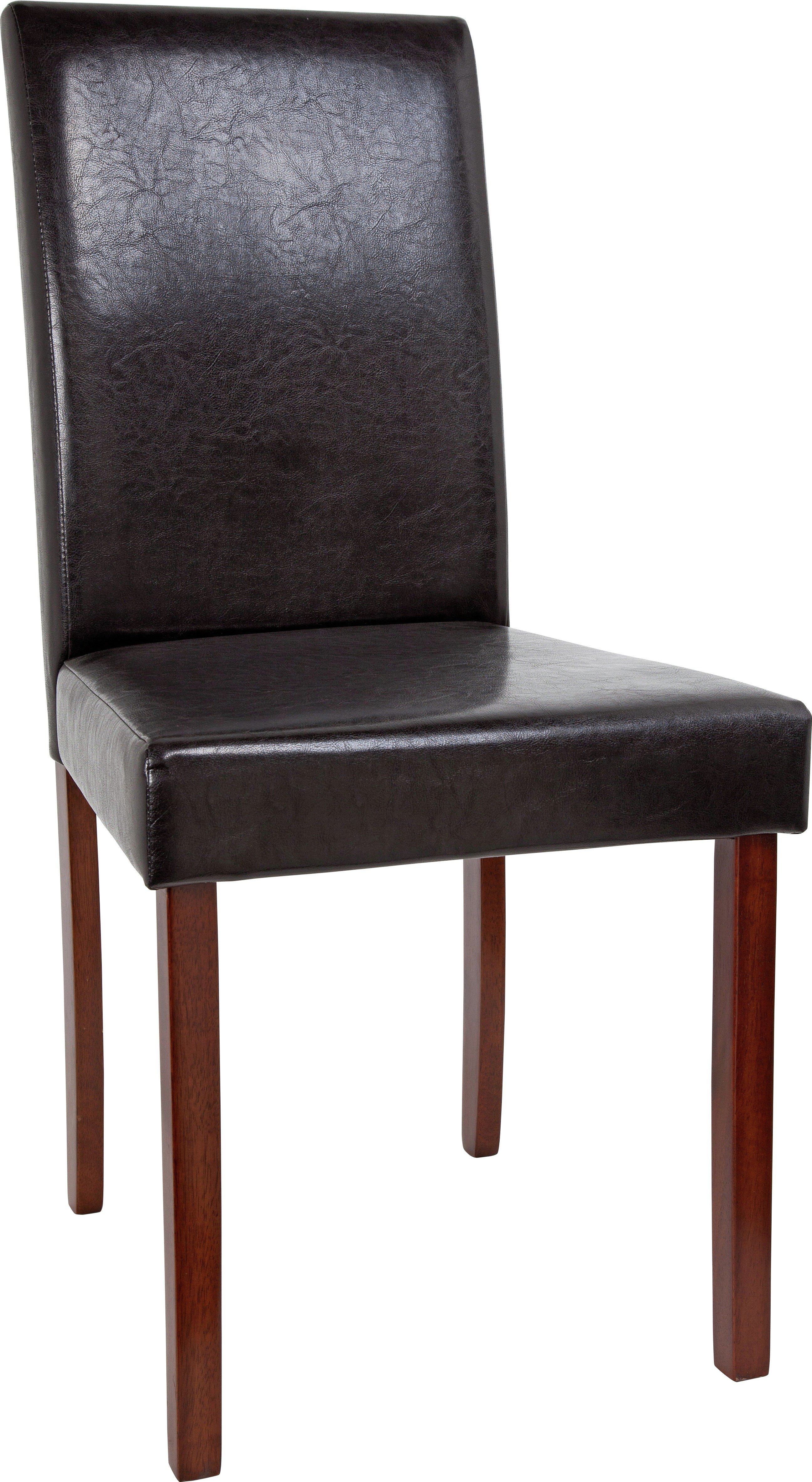 Argos Home Pair of Leather Effect Mid Back Chairs - Black