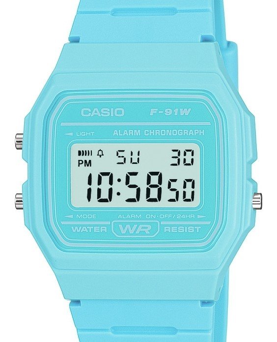 casio retro blue digital watch