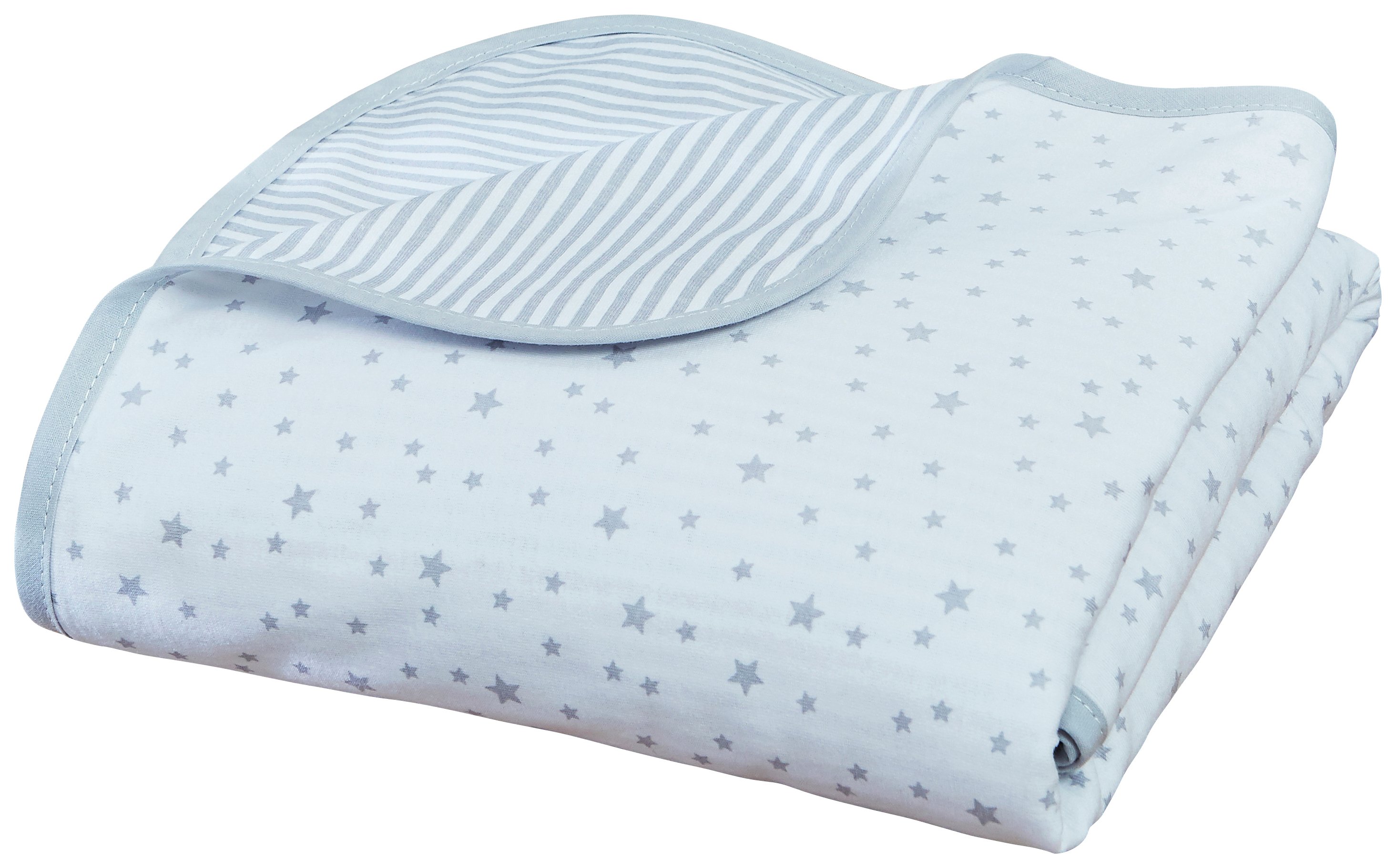 Clair De Lune Stars & Stripes Cot Blanket - Grey