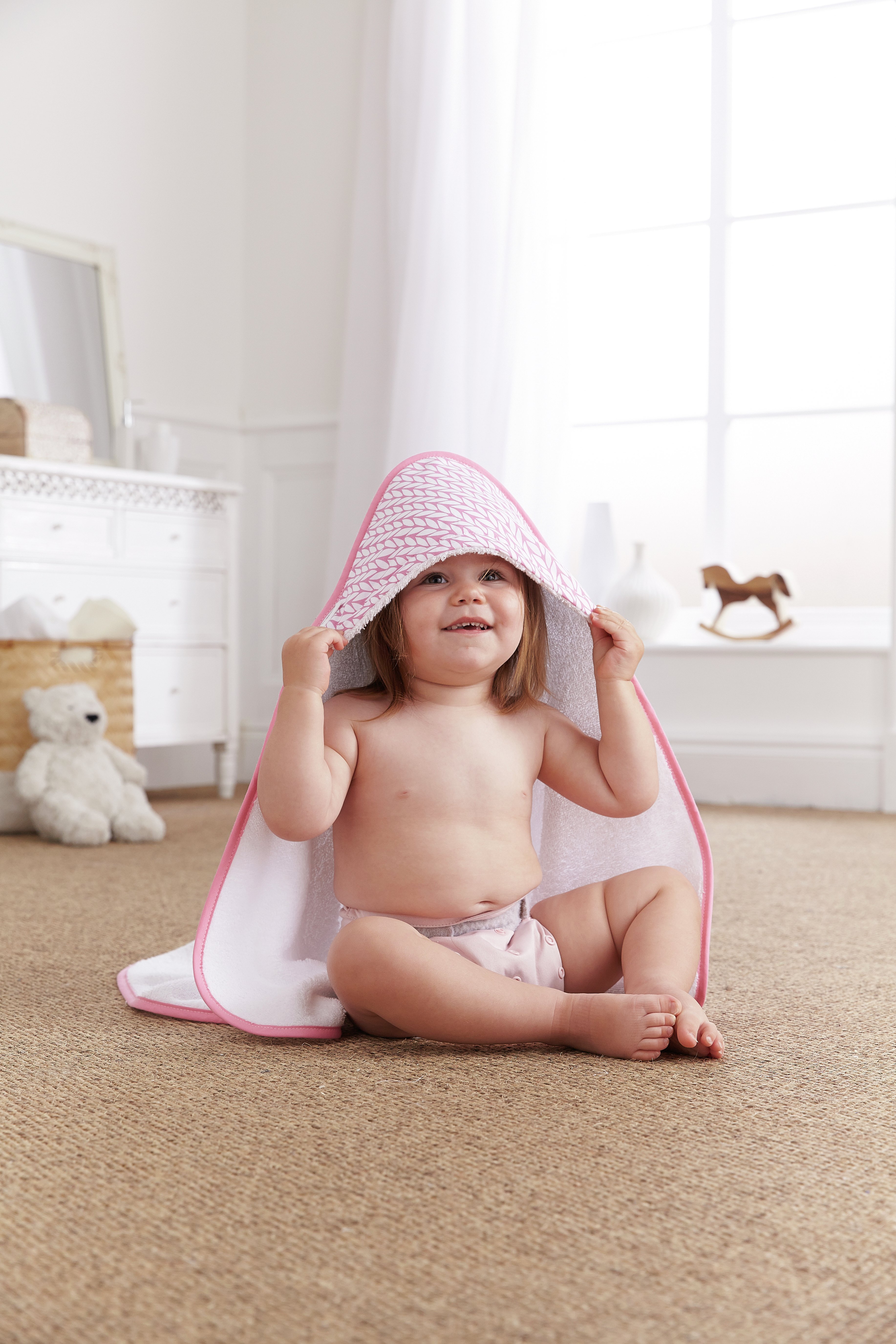 Clair De Lune Barley Bébé Hooded Baby Towel - Pink