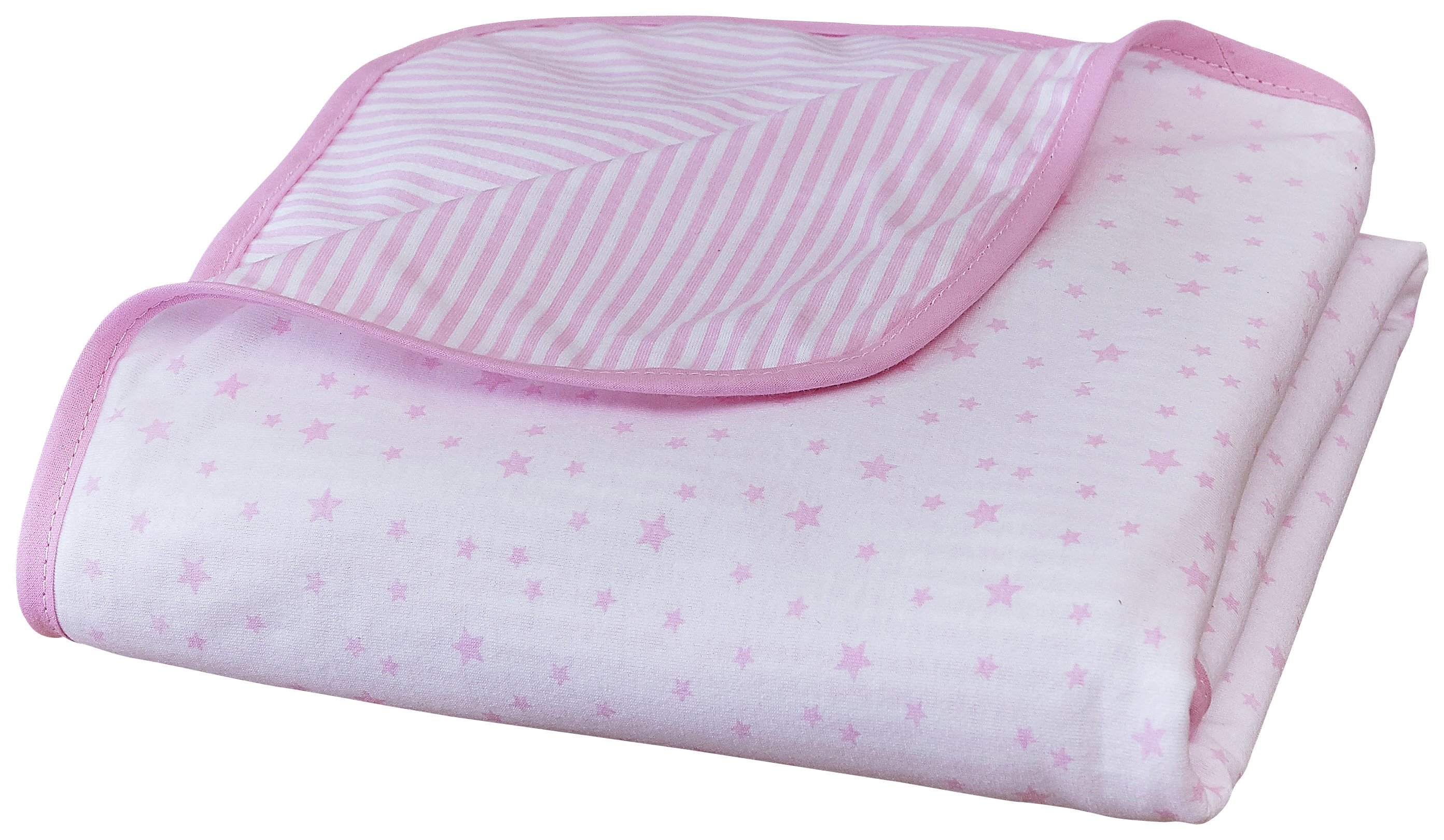 Clair De Lune Stars & Stripes Cot Blanket -  Pink