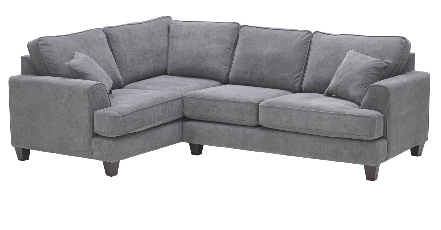 Argos Home Hampstead Left Corner Fabric Sofa Pewter