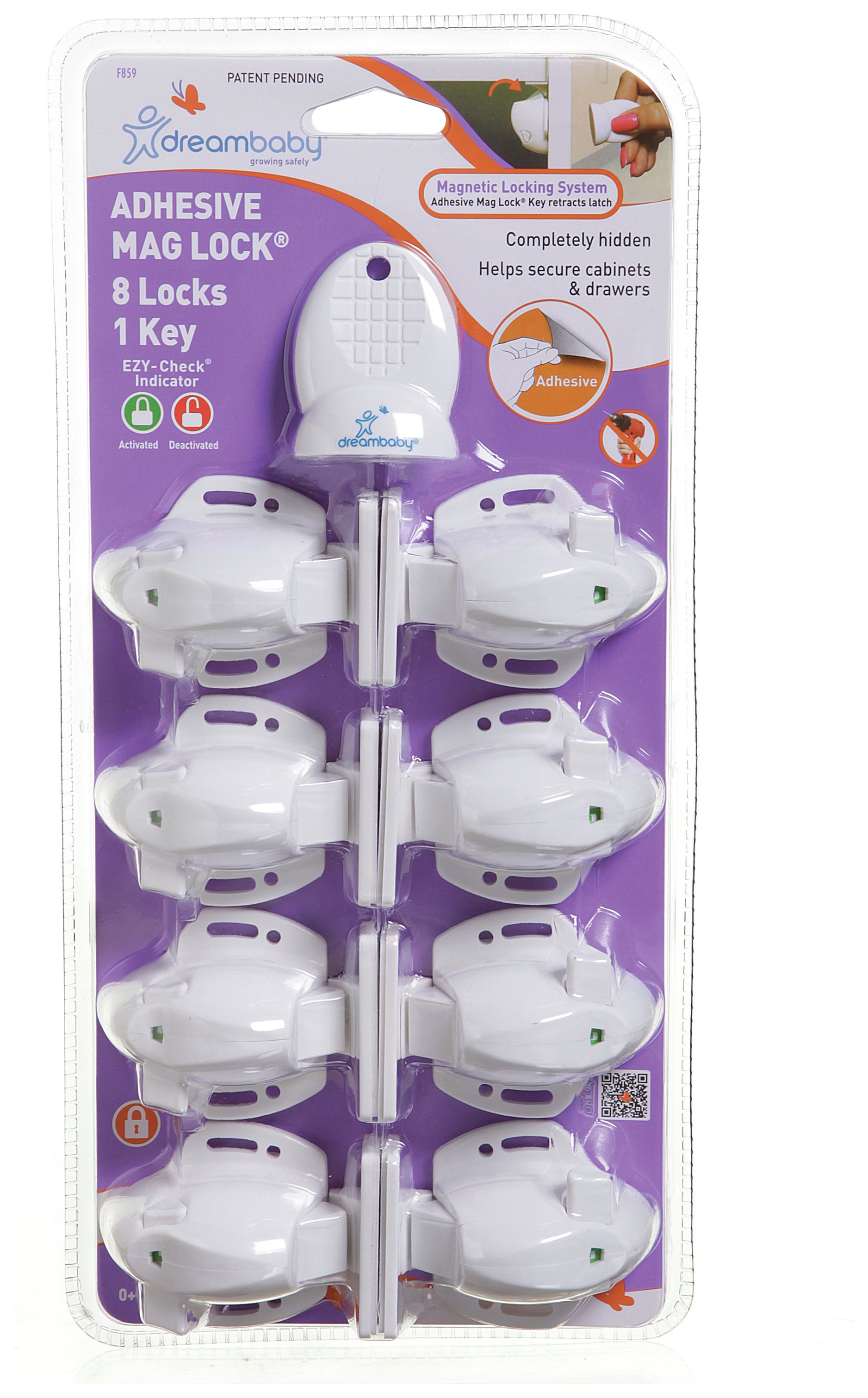 Dreambaby - Adhesive Magnetic Lock - 8 Locks & 1 Key