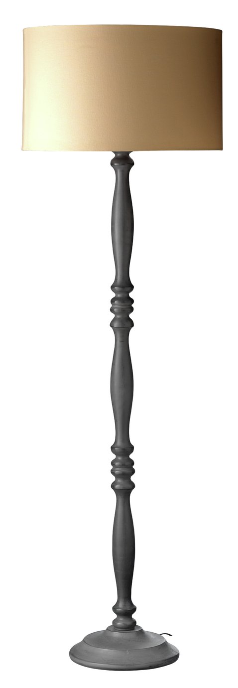 Argos Home Flitwick Wooden Spindle Floor Lamp - Grey