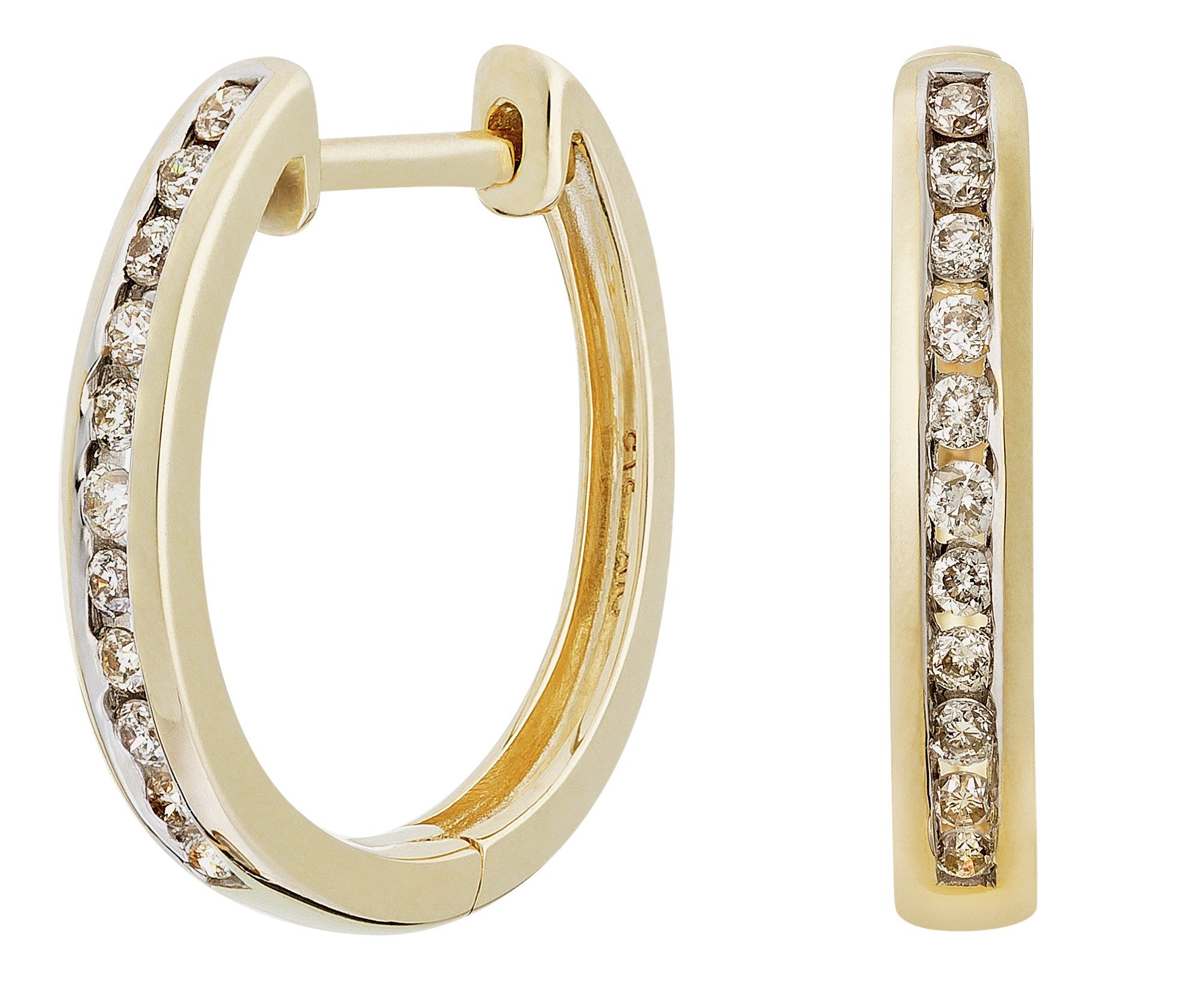 Revere 9ct Gold 0.15ct tw Diamond Huggie Hoop Earrings (7059920