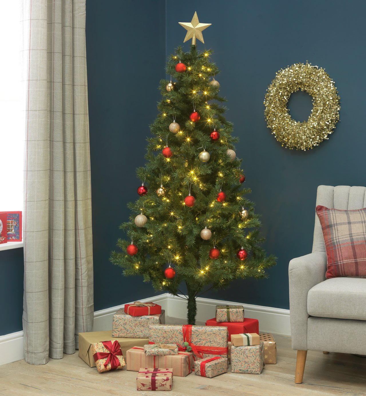 Argos Home 6ft Nordland Pre-Lit Christmas Tree - Green