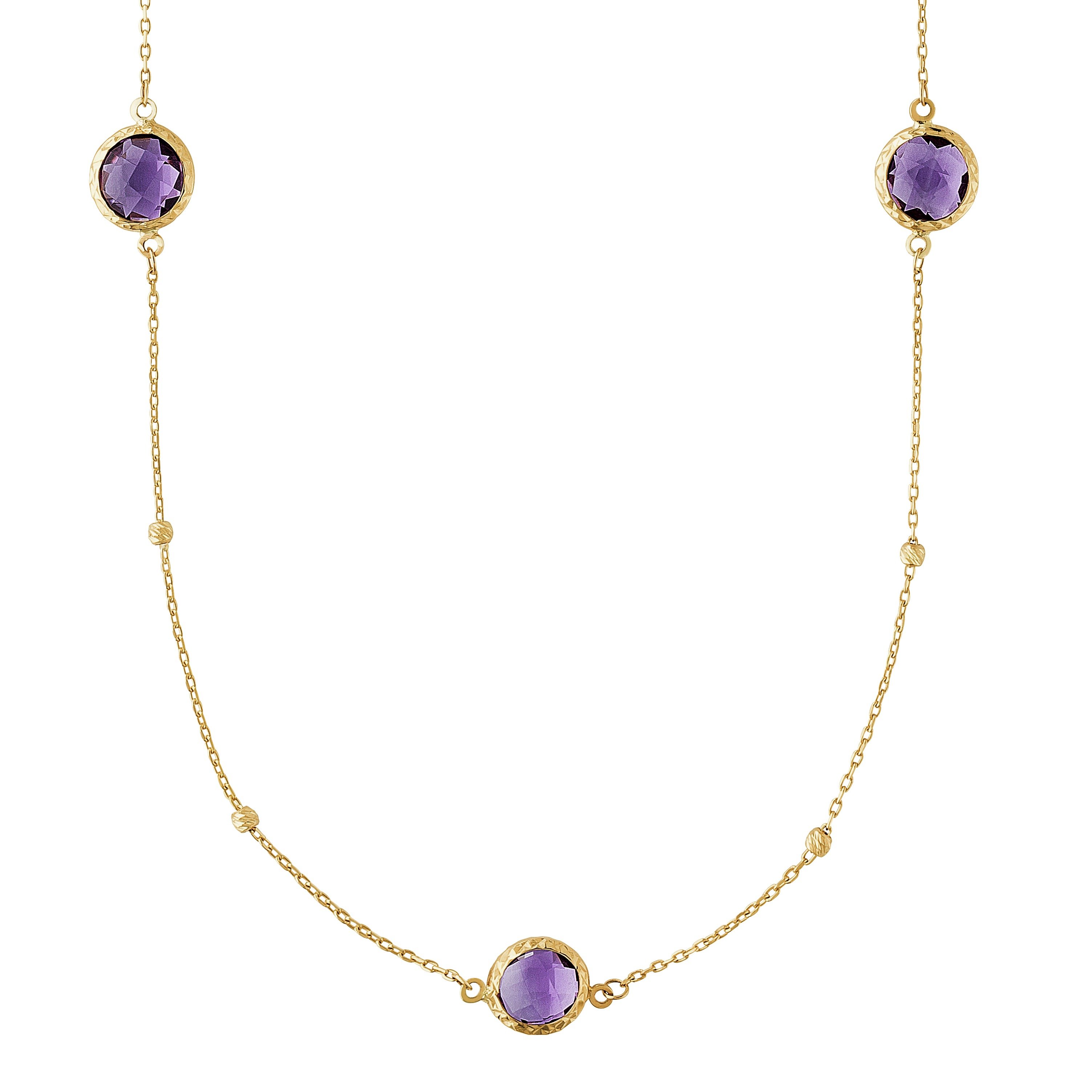 Revere 9ct Gold Amethyst Long Necklace (7098778) | Argos Price Tracker ...