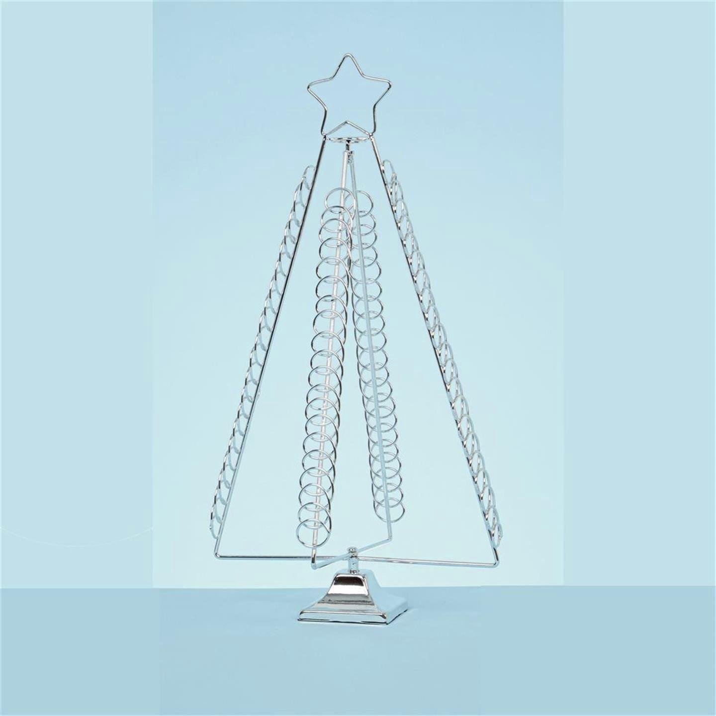 Premier Decorations 50cm Christmas Tree Card Holder - Chrome