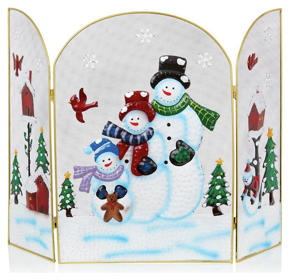 Premier Decorations - 63cm Snowman Fireguard - Multicoloured