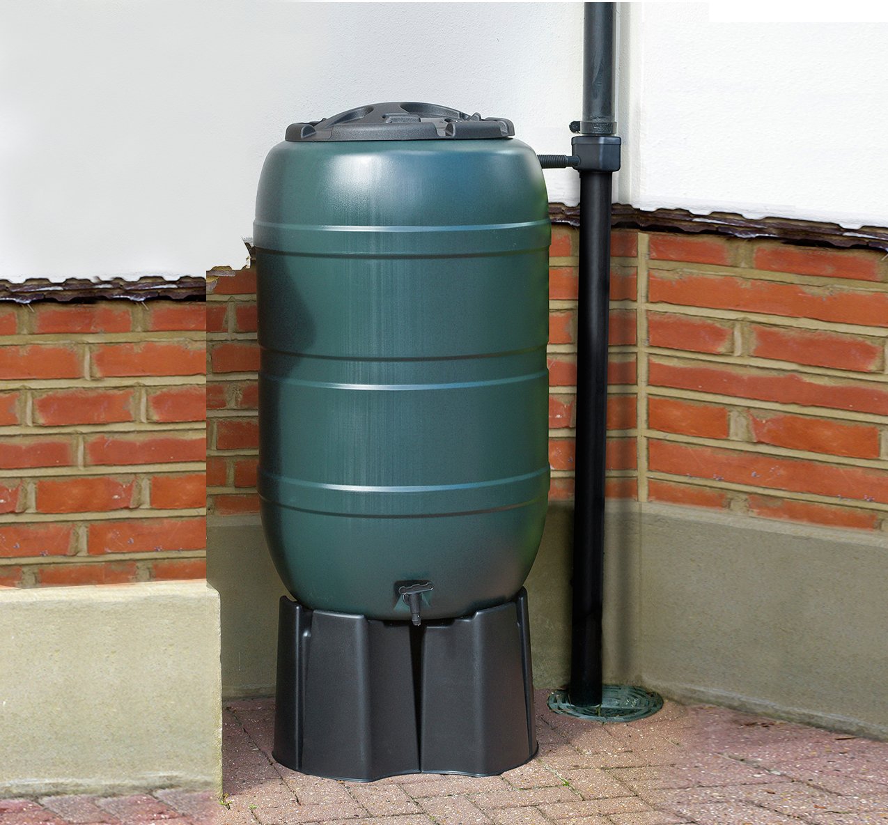 Ward Garden Green Plastic 210 Litre Water Butt Kit C/w Stand Tap Connection Set