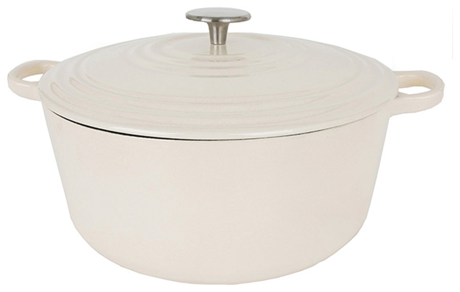 Sainsbury's Home 2.4 Litre Cast Iron Casserole Dish - Cream