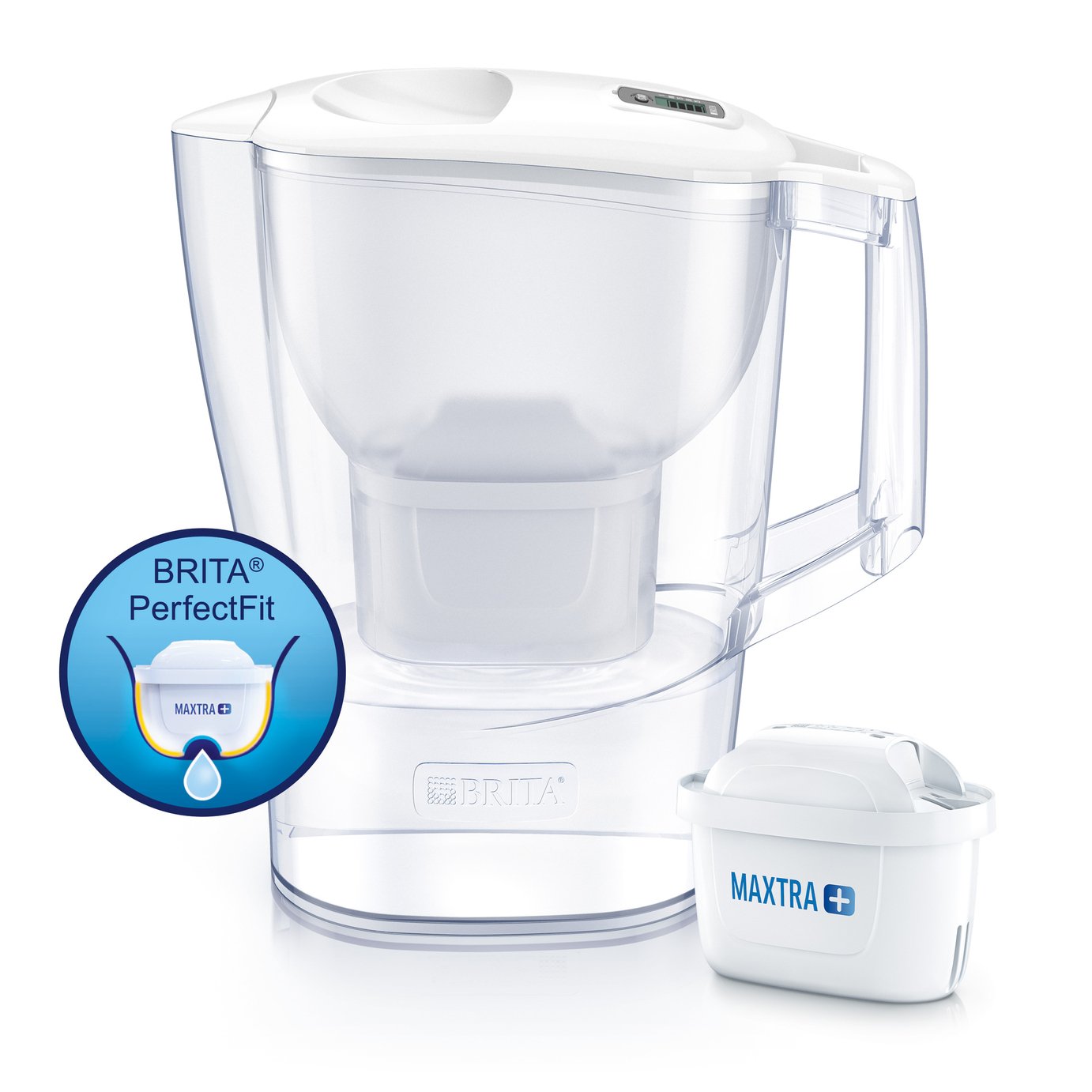 Brita Aluna Cool Maxtra+ Plus 2.4l Water Filter Fridge Jug With Cartridge, White