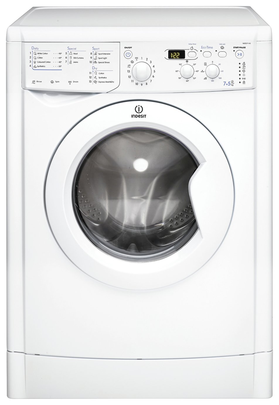 EAN 8007842666625 product image for Indesit IWDD7143 Washer Dryer - White | upcitemdb.com