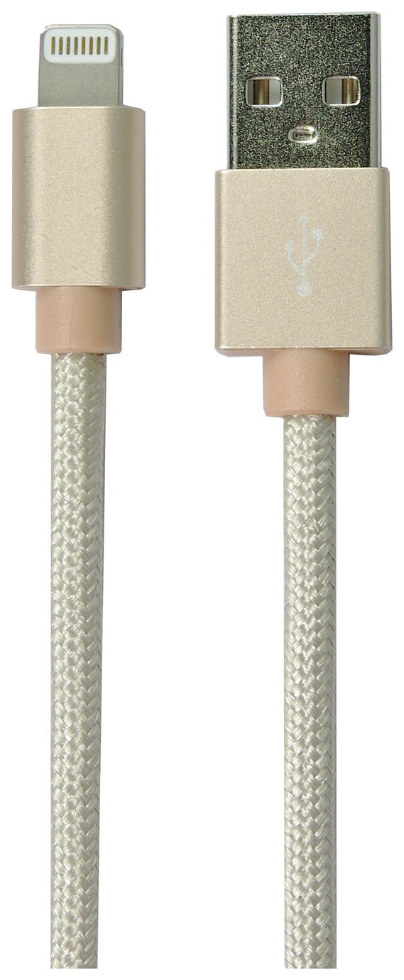 Lightning 2m Braided Cable - Gold 