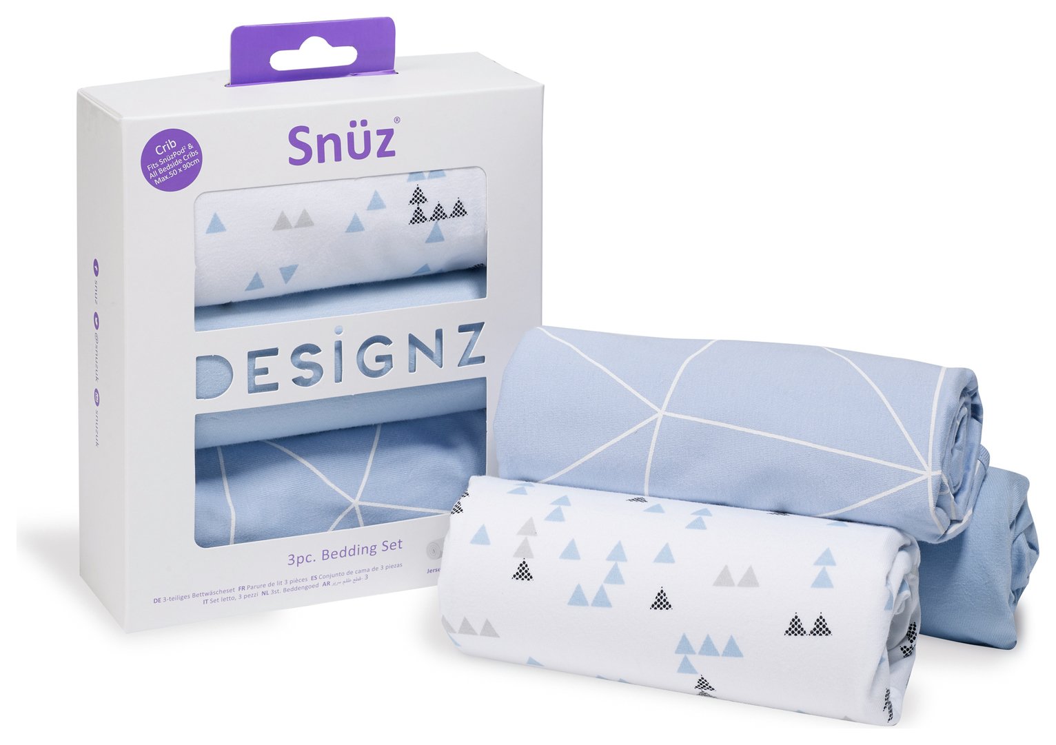 Snuz 3 Piece Crib Bedding Set - Breeze