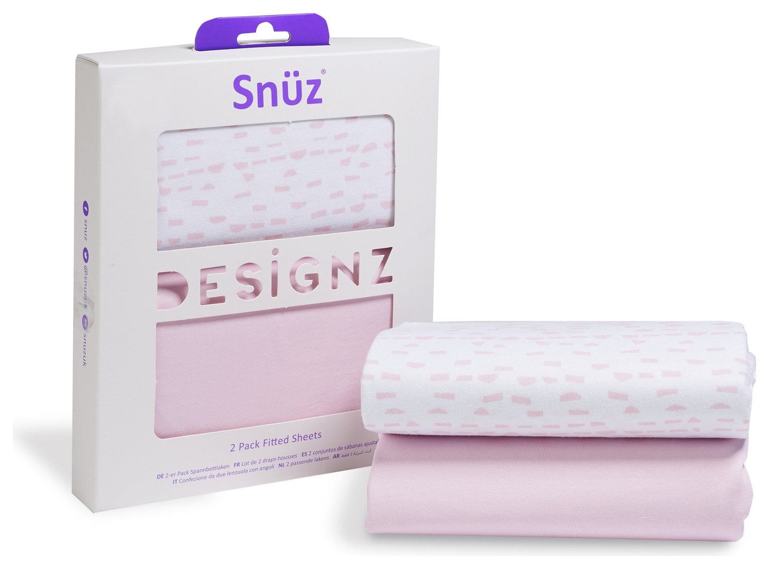 Snuz Fitted Crib Sheet 2 Pack - Rose