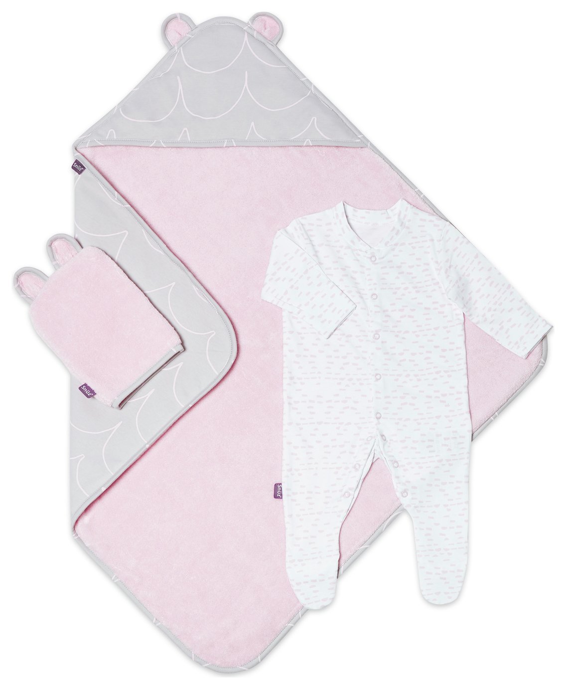 Snuz Baby Bath and Bed Set - Rose Wave